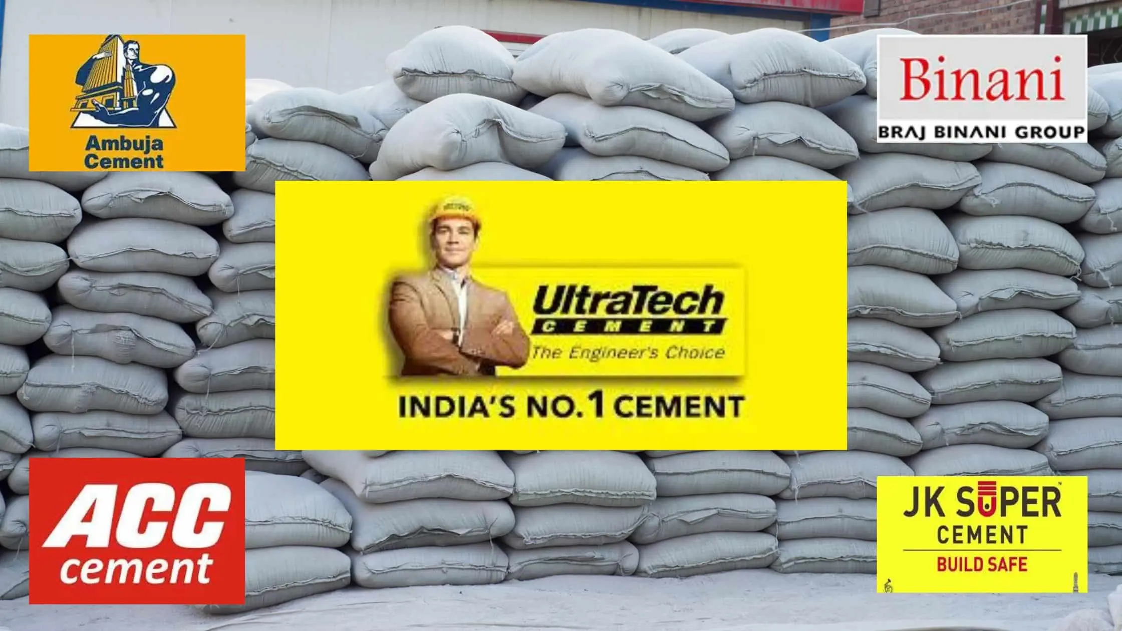 Top 5 cement brands in India feature image showing top cement brands logo